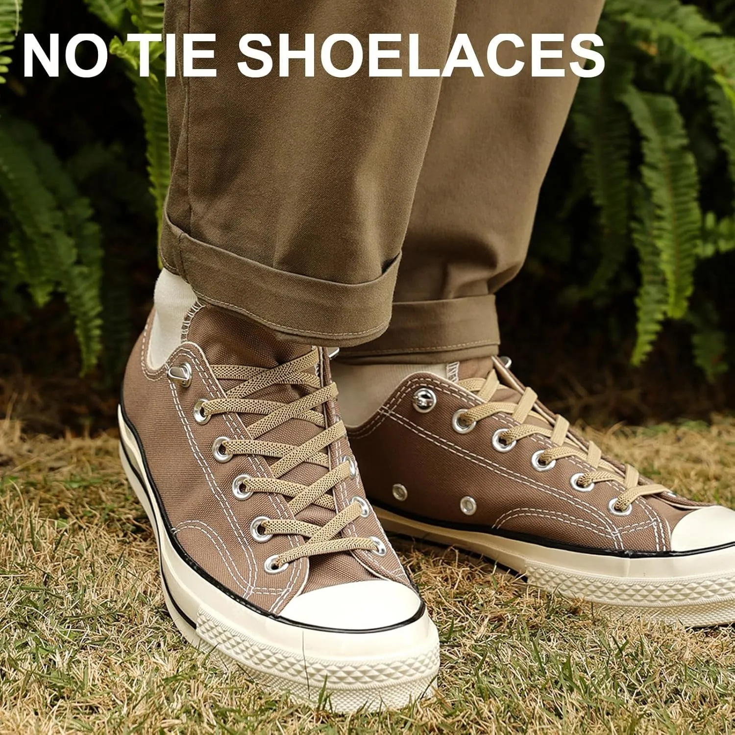 2 Pairs Elastic Tieless Shoe Laces for Sneakers, No Tie Shoelaces for Adults and Kids