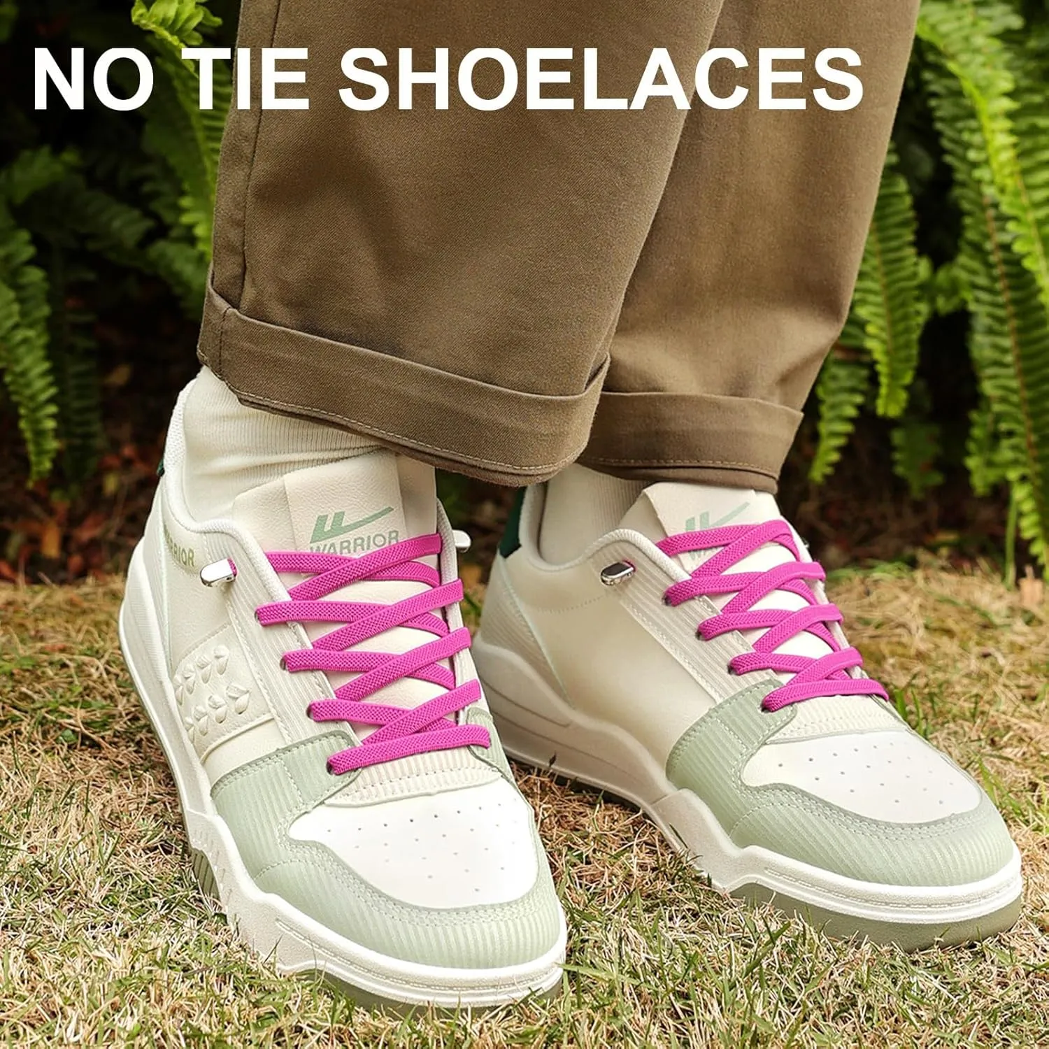 2 Pairs Elastic Tieless Shoe Laces for Sneakers, No Tie Shoelaces for Adults and Kids