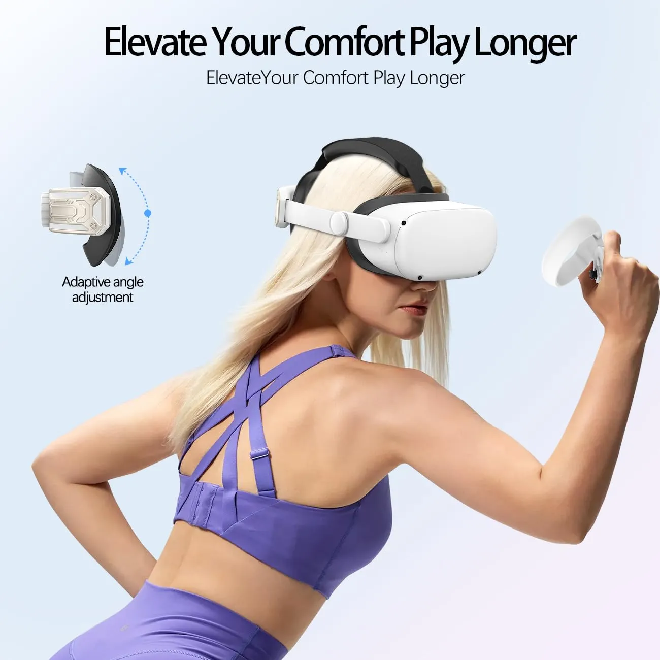 AMZDM Head Strap for Meta Quest 2 VR Headset Elite Strap Adjustable Soft Cushion Headstrap Oculus Quest 2 Replacement Wihte & Gold