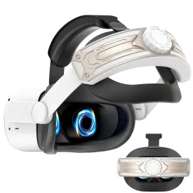 AMZDM Head Strap for Meta Quest 2 VR Headset Elite Strap Adjustable Soft Cushion Headstrap Oculus Quest 2 Replacement Wihte & Gold