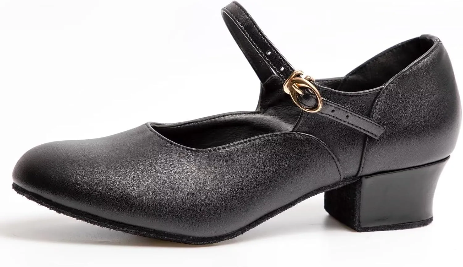 ARCLIBER Black Character Shoes for Women Low Heel Cuban Heel Dance Shoes Ankle Strap Dancing Shoes