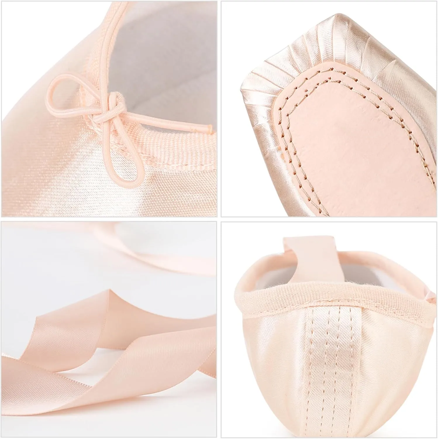 Ballet Pointe Shoes for Girls Women Professional Dance Shoes with Ribbon Toe Pads