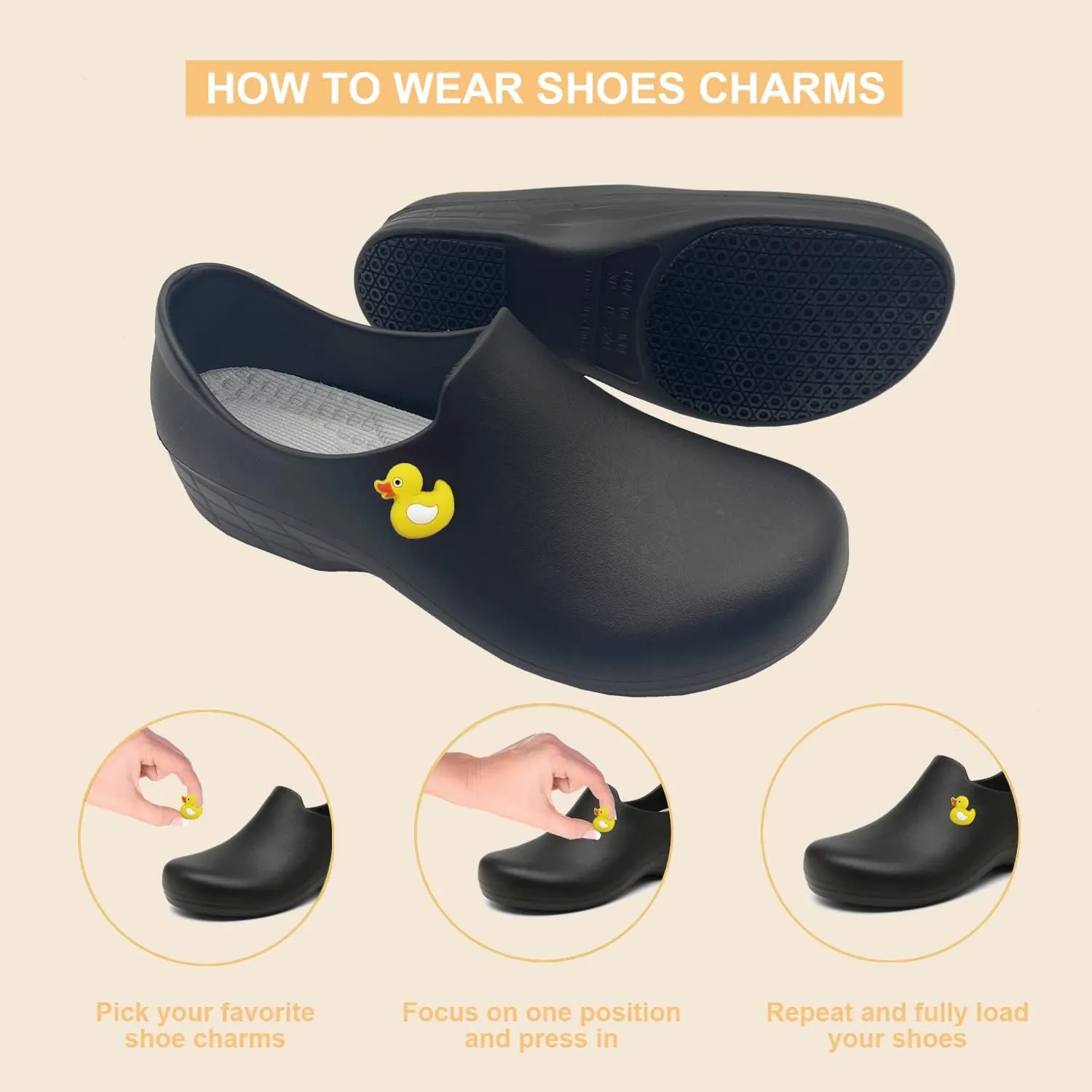 Black Garden Shoes for Women - Professional Oil Water Resistant Nursing Chef ShoesNon-Slip Safety Working Shoes for Kitchen Garden Hospital