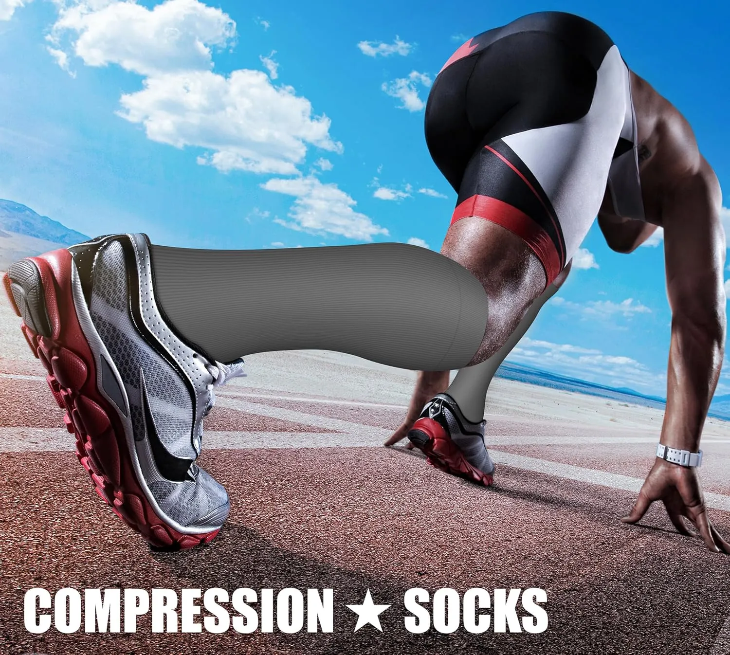 CHARMKING 3 Pairs Open Toe Compression Socks for Women & Men Circulation 15-20 mmHg is Best Support for All Day Wear