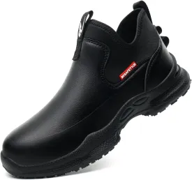 Chef Non-Slip Shoes for Kitchen Leather Oil & Water Resistant Work Shoes for Men/Women Anti-Slip Restaurant