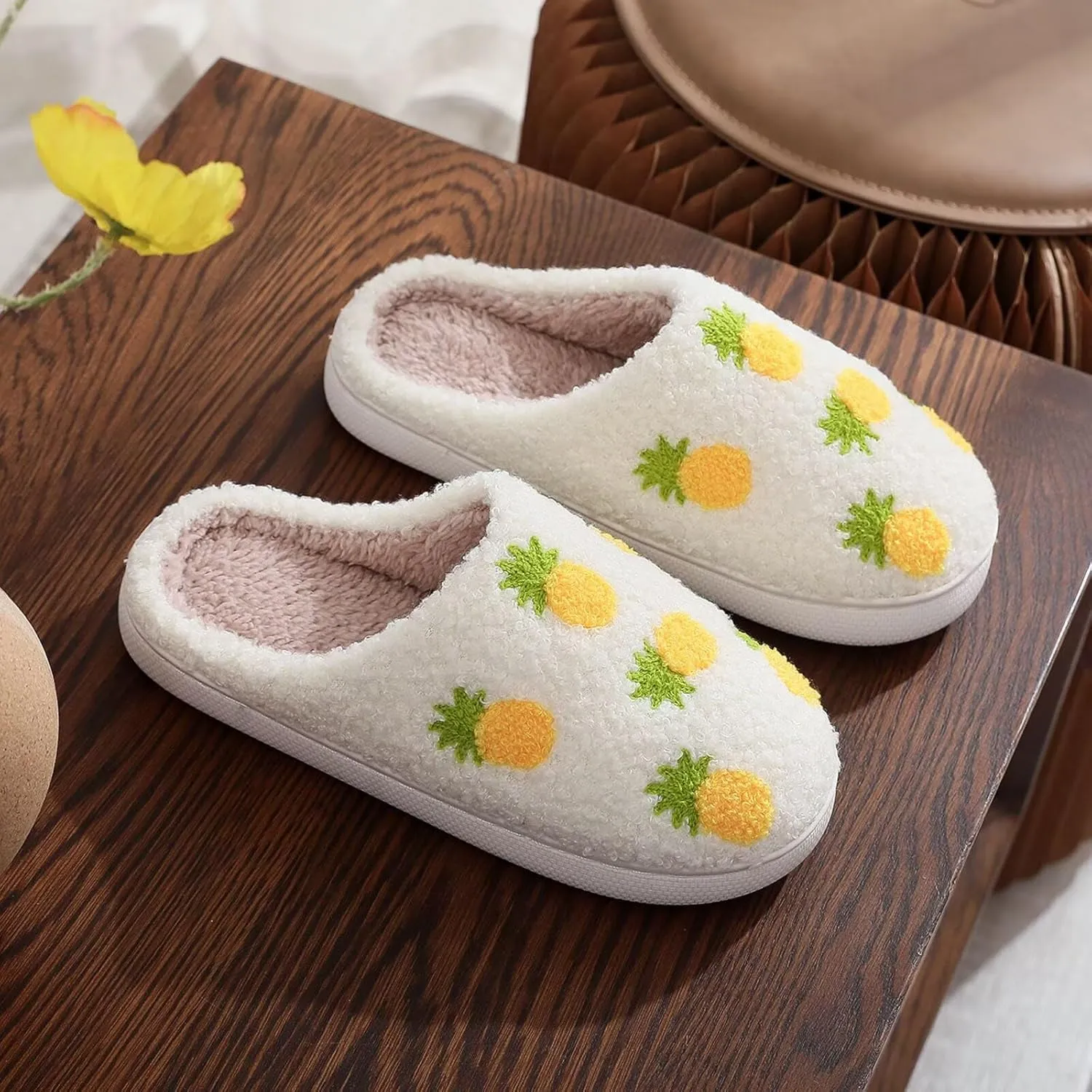 Cherry Slippers for Women Men Fruit Shoes Cute Memory Foam Soft Winter Warm Indoor Outdoor Slippers