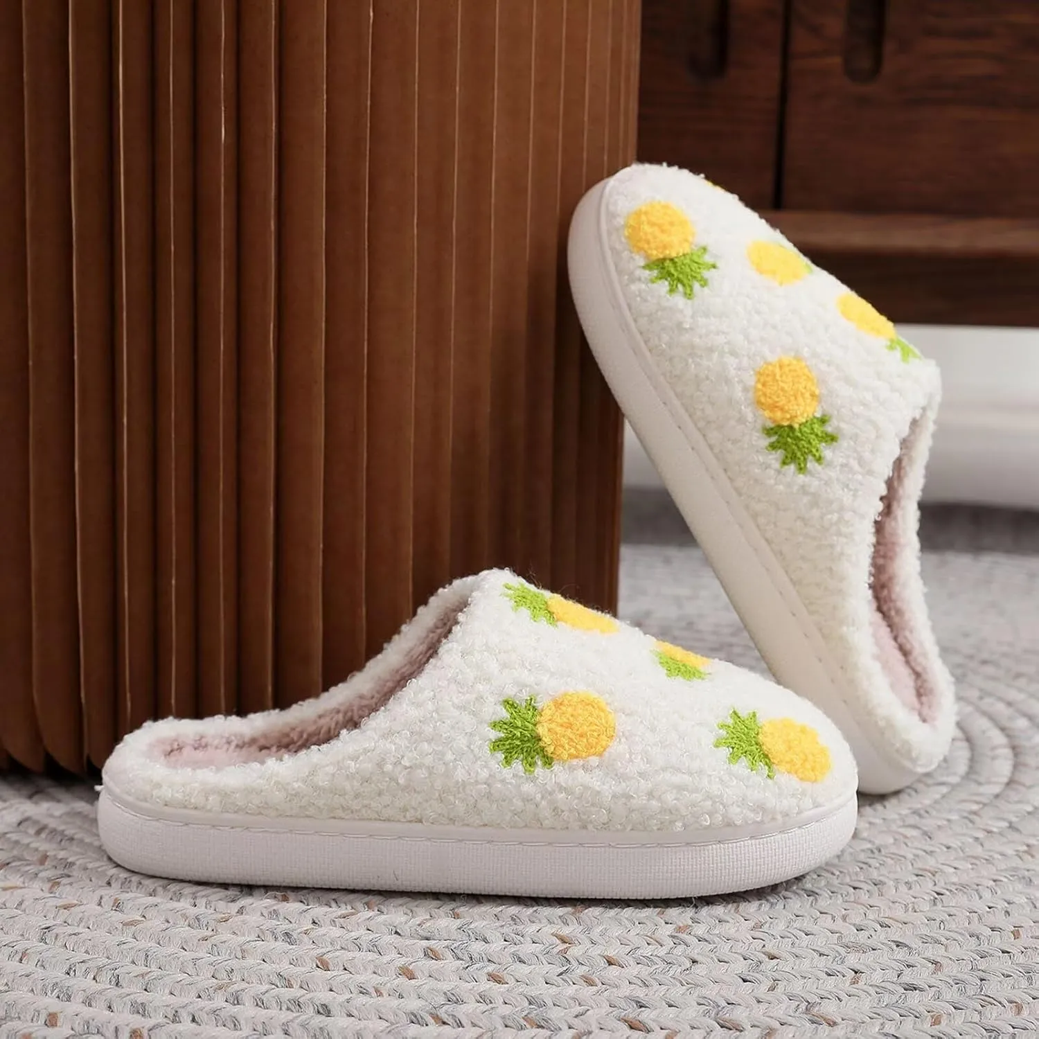 Cherry Slippers for Women Men Fruit Shoes Cute Memory Foam Soft Winter Warm Indoor Outdoor Slippers
