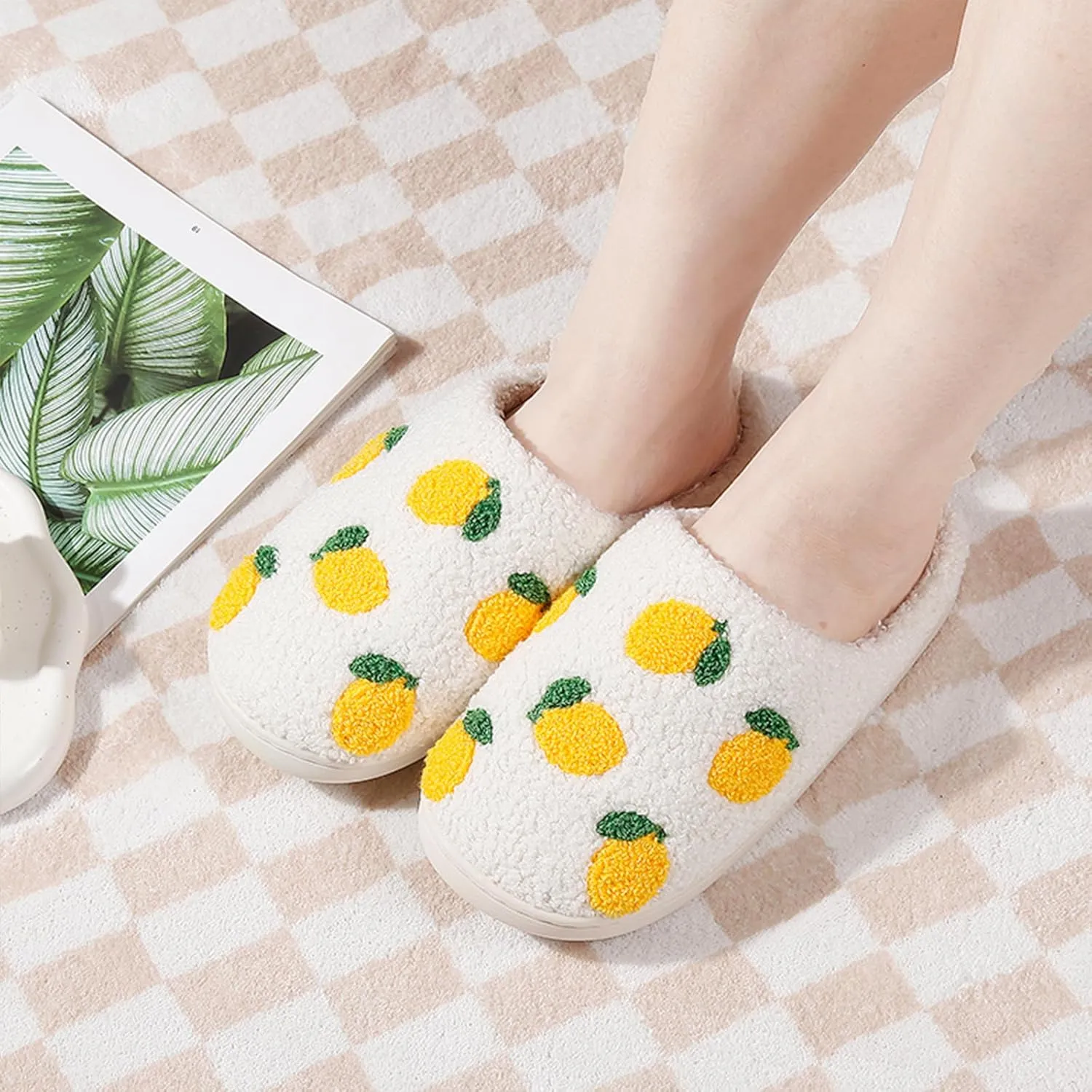 Cherry Slippers for Women Men Fruit Shoes Cute Memory Foam Soft Winter Warm Indoor Outdoor Slippers