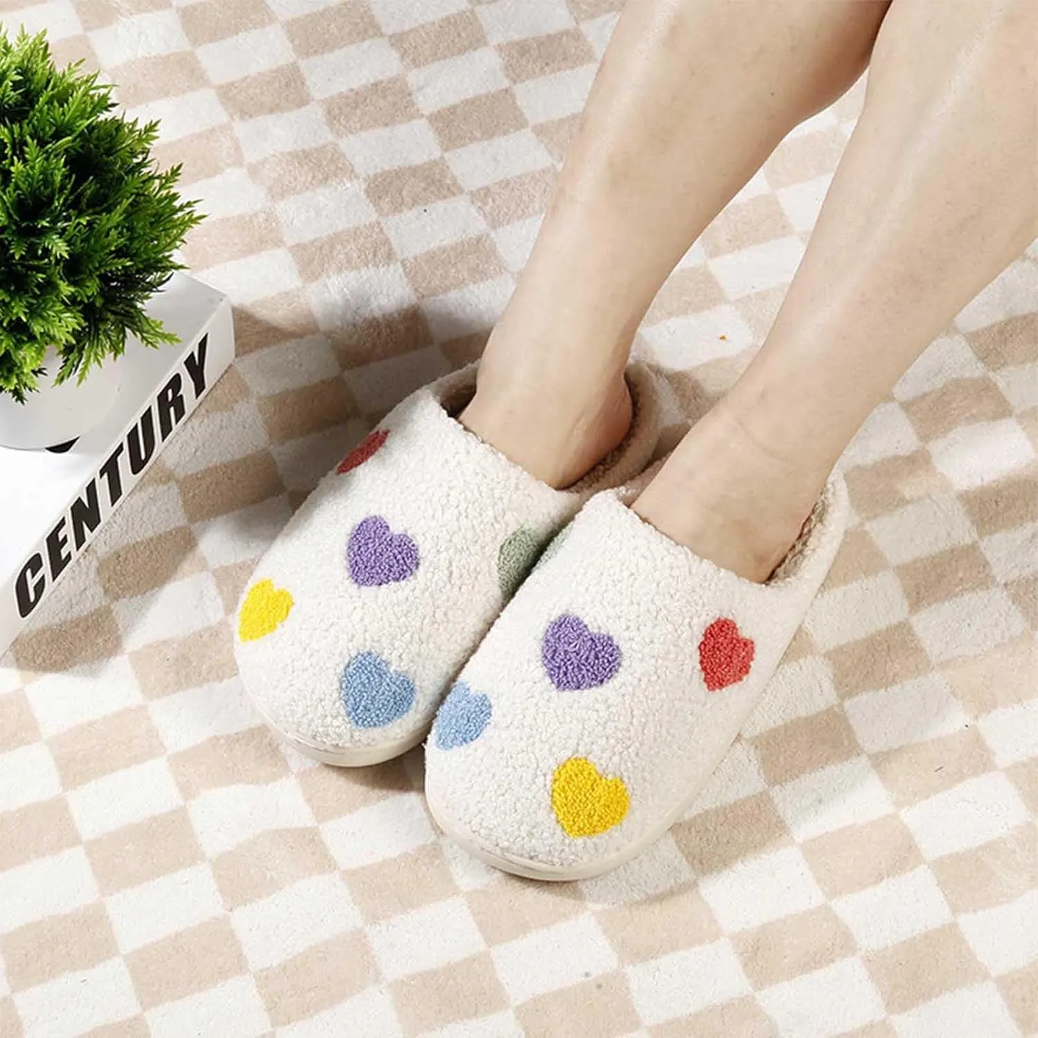 Comfy House Slippers For Women Men, Ladies Fuzzy Bedroom Slippers,indoor Outdoor Memory Foam Shoes