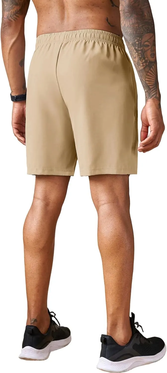 COOFANDY Men's 2 Pack Workout Gym Shorts 7 Inch / 5 Inch Athletic Shorts Lightweight Casual Jogger Short with Zipper Pockets