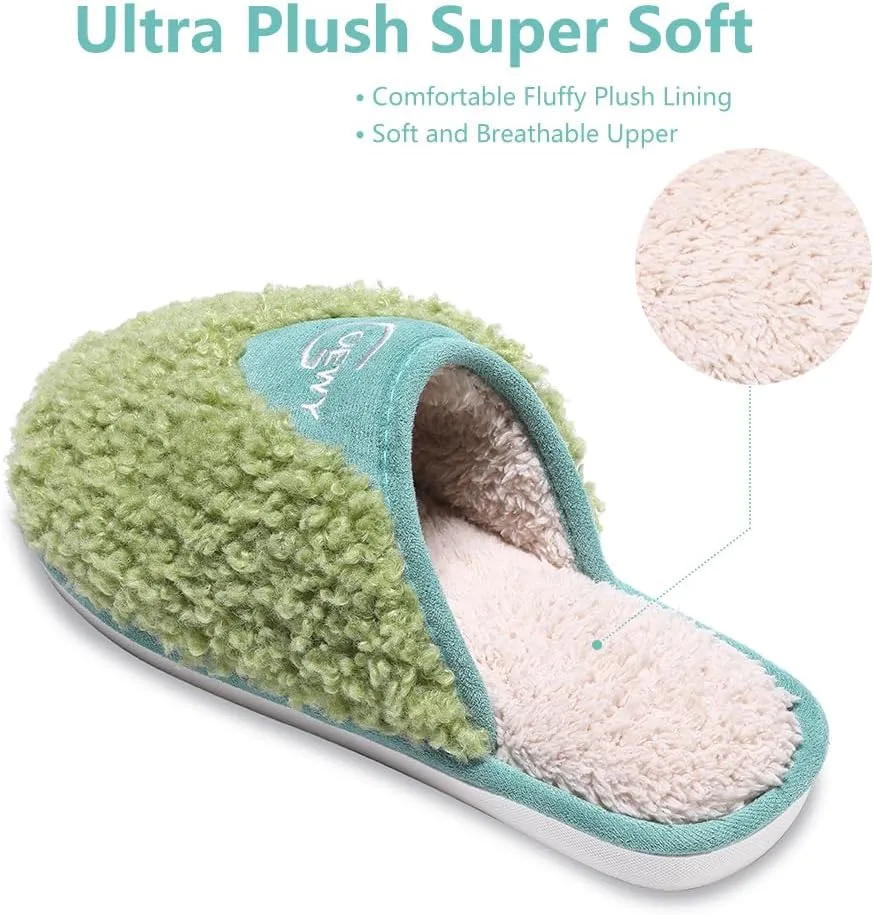 Cozy Fuzzy Slippers for Women Indoor and Outdoor Non Slip Memory Foam House Shoes Christmas Gift for Women Mom Girlfriend Daughter