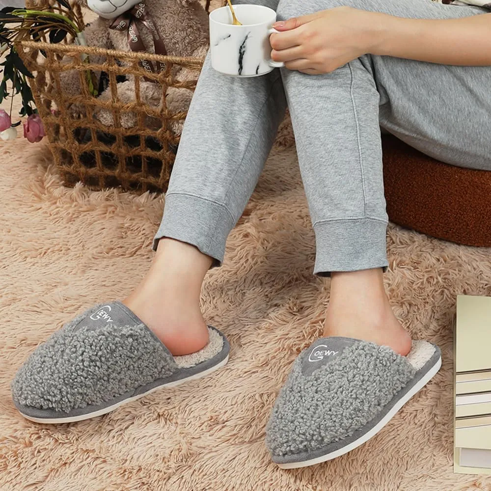Cozy Fuzzy Slippers for Women Indoor and Outdoor Non Slip Memory Foam House Shoes Christmas Gift for Women Mom Girlfriend Daughter