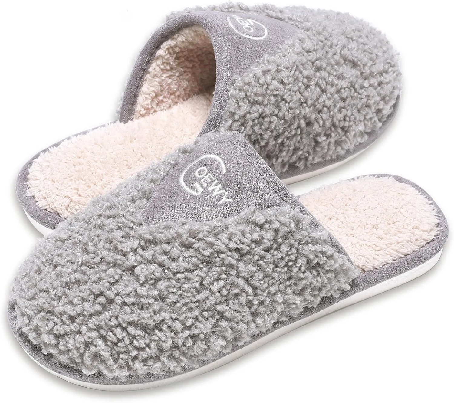 Cozy Fuzzy Slippers for Women Indoor and Outdoor Non Slip Memory Foam House Shoes Christmas Gift for Women Mom Girlfriend Daughter