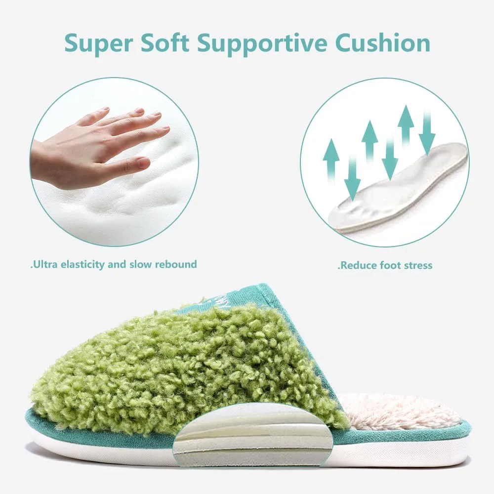 Cozy Fuzzy Slippers for Women Indoor and Outdoor Non Slip Memory Foam House Shoes Christmas Gift for Women Mom Girlfriend Daughter