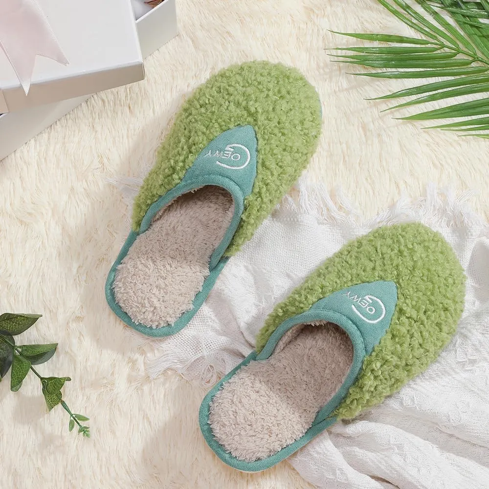 Cozy Fuzzy Slippers for Women Indoor and Outdoor Non Slip Memory Foam House Shoes Christmas Gift for Women Mom Girlfriend Daughter