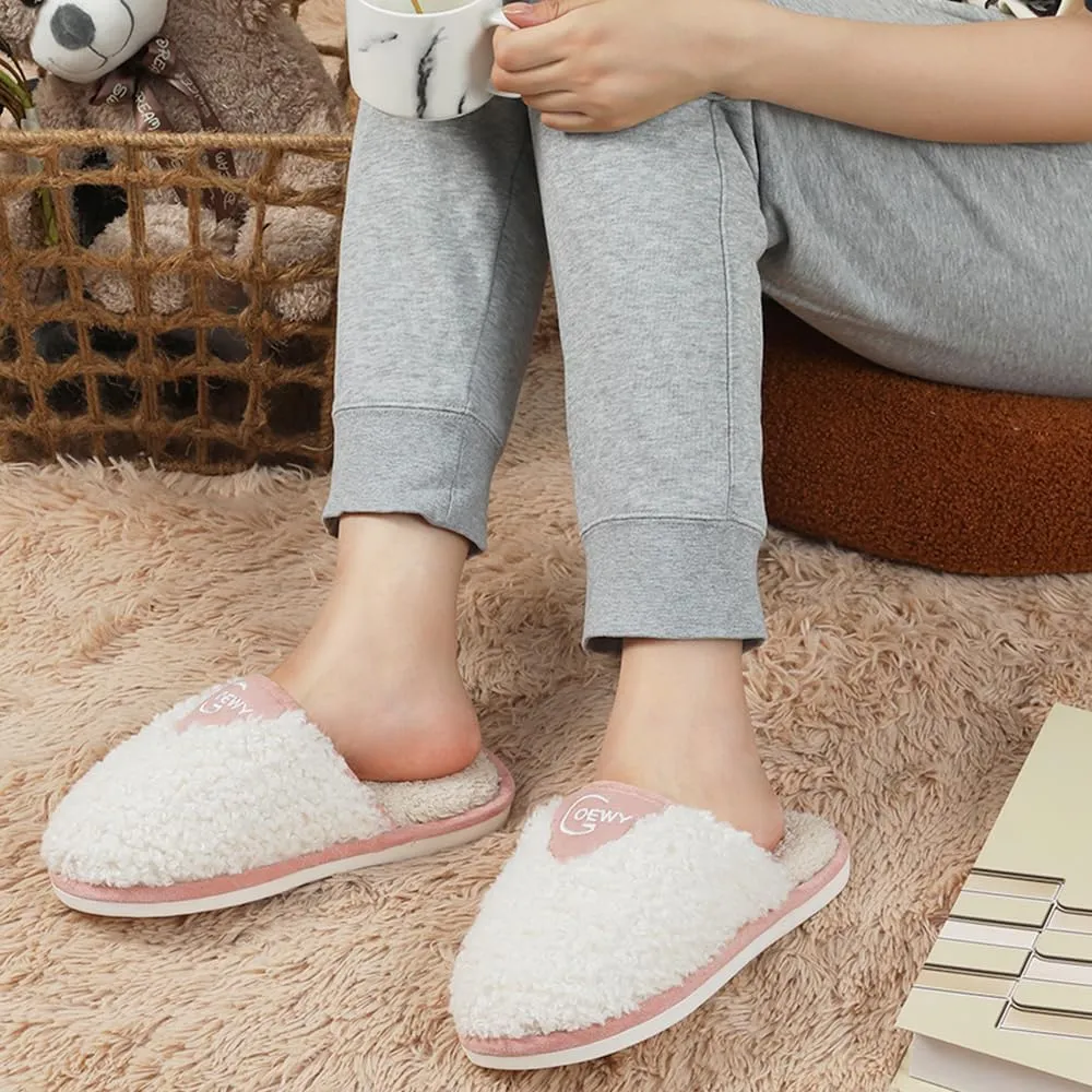 Cozy Fuzzy Slippers for Women Indoor and Outdoor Non Slip Memory Foam House Shoes Christmas Gift for Women Mom Girlfriend Daughter