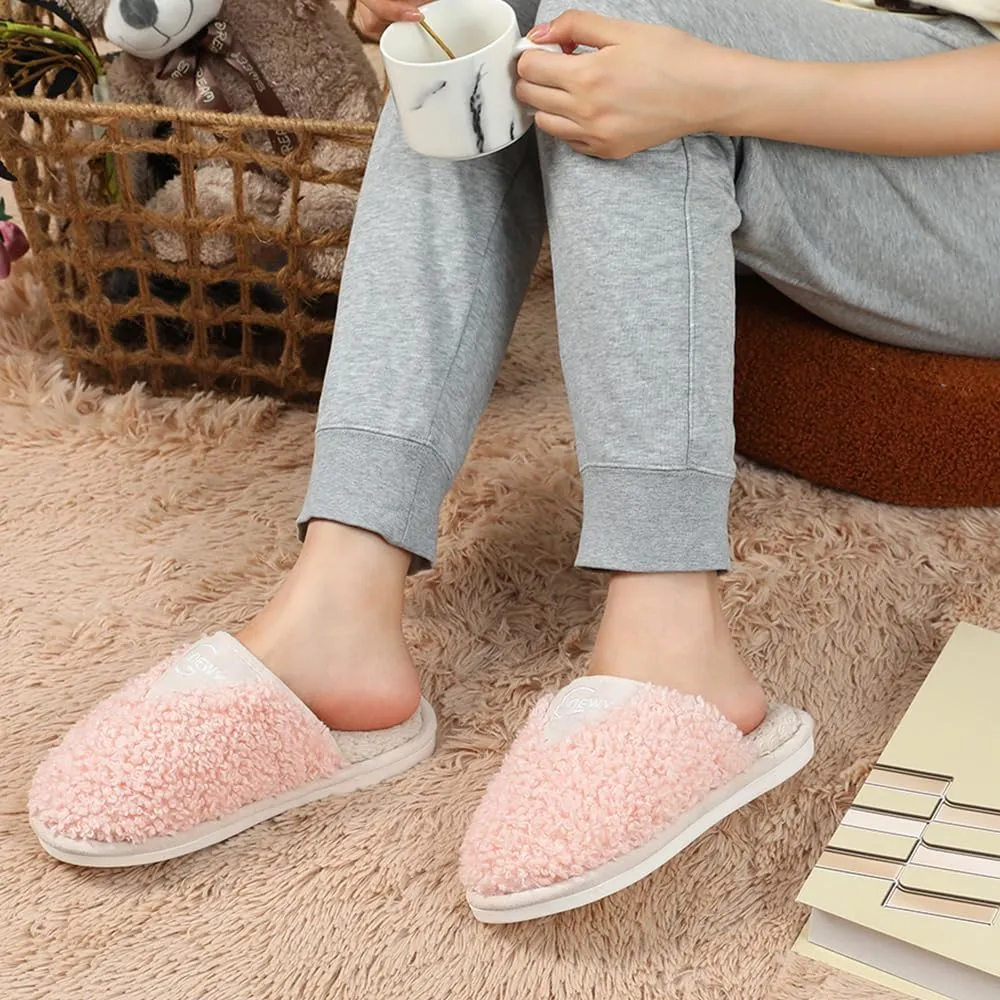 Cozy Fuzzy Slippers for Women Indoor and Outdoor Non Slip Memory Foam House Shoes Christmas Gift for Women Mom Girlfriend Daughter