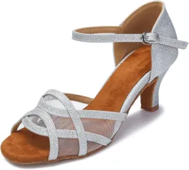Dance Shoes Women Latin Salsa Ballroom Shoes Dancing Shoe 2.5 Inch Heel