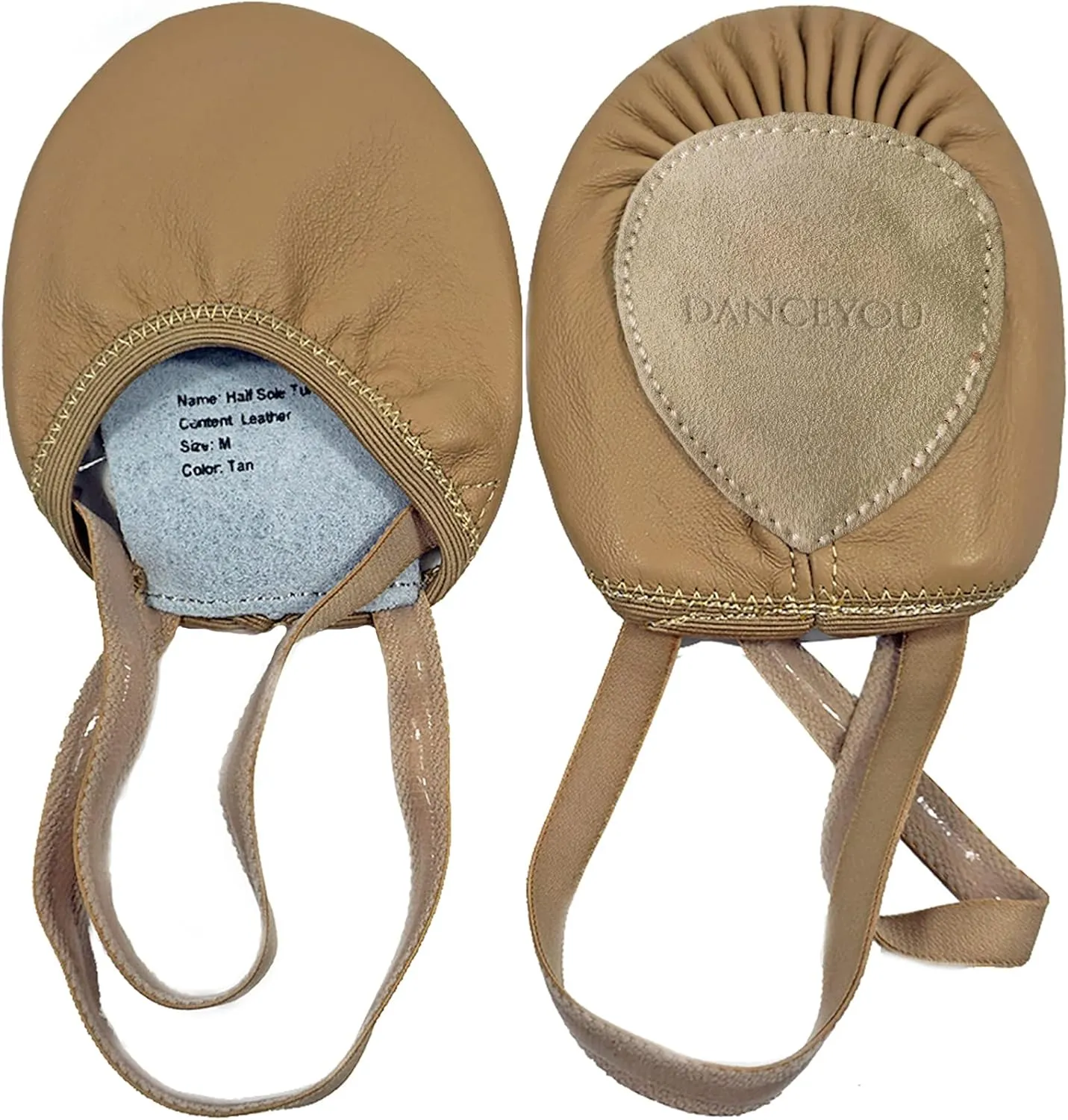 DANCEYOU Pirouette Lyrical Leather Half Sole Ballet Jazz Contemporary Practice Turning Dance Shoes Girls Women Boy Men