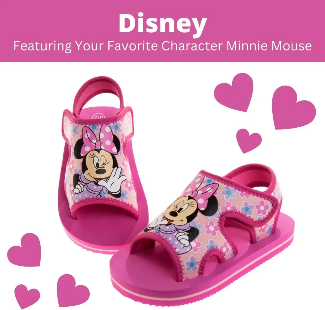 Disney Kids Frozen and Mickey Sandals - Easy Slipon Closure Waterproof Quick Dry Slides - Purple/Pink/Blue (Sizes: 5-10 Toddler / 11-12 Little Kid)