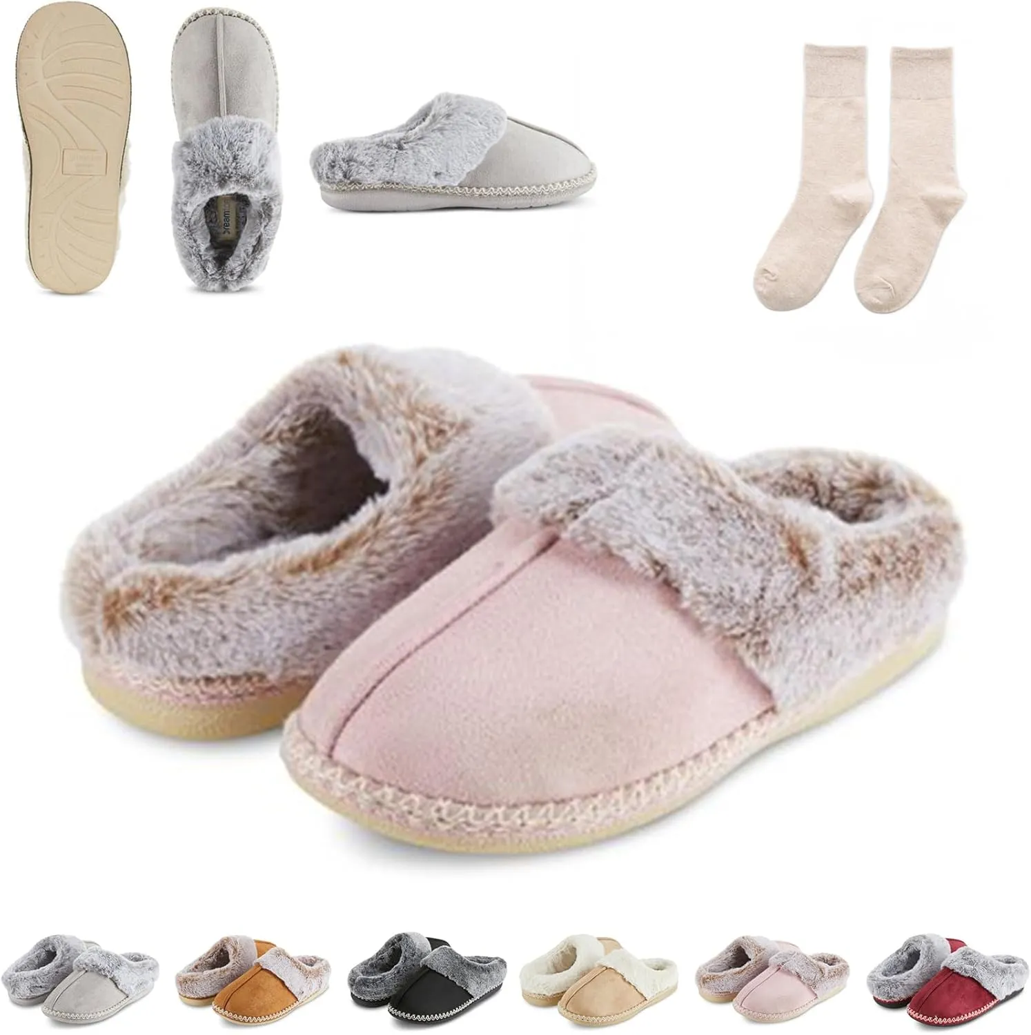 Dreamtoe Slippers, Women's Microsuede Indoor Outdoor Slippers, Winter Slippers for Women