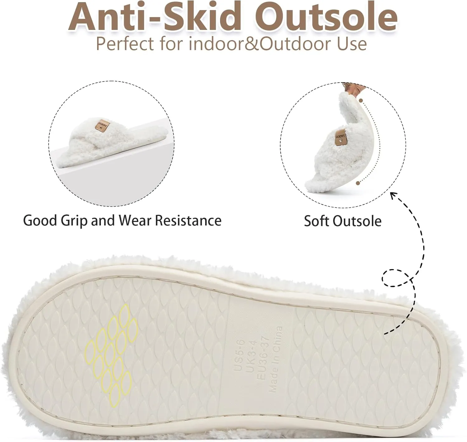 Fuzzy Open Toe Slippers for Women Indoor and Outdoor with Memory Foam Cozy Cross Band Cute Slipper Soft House Shoes Slides Slip On Gifts for Women Mom Her Ladies Bridesmaid
