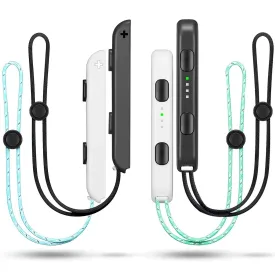 Gepicest Wrist Strap for Joycon 4 Pieces Switch Parts Accessories Controller Attachments Compatible with Joy Con, Dual Joycon Remote Comfort Controller Straps Black White 2 Pairs