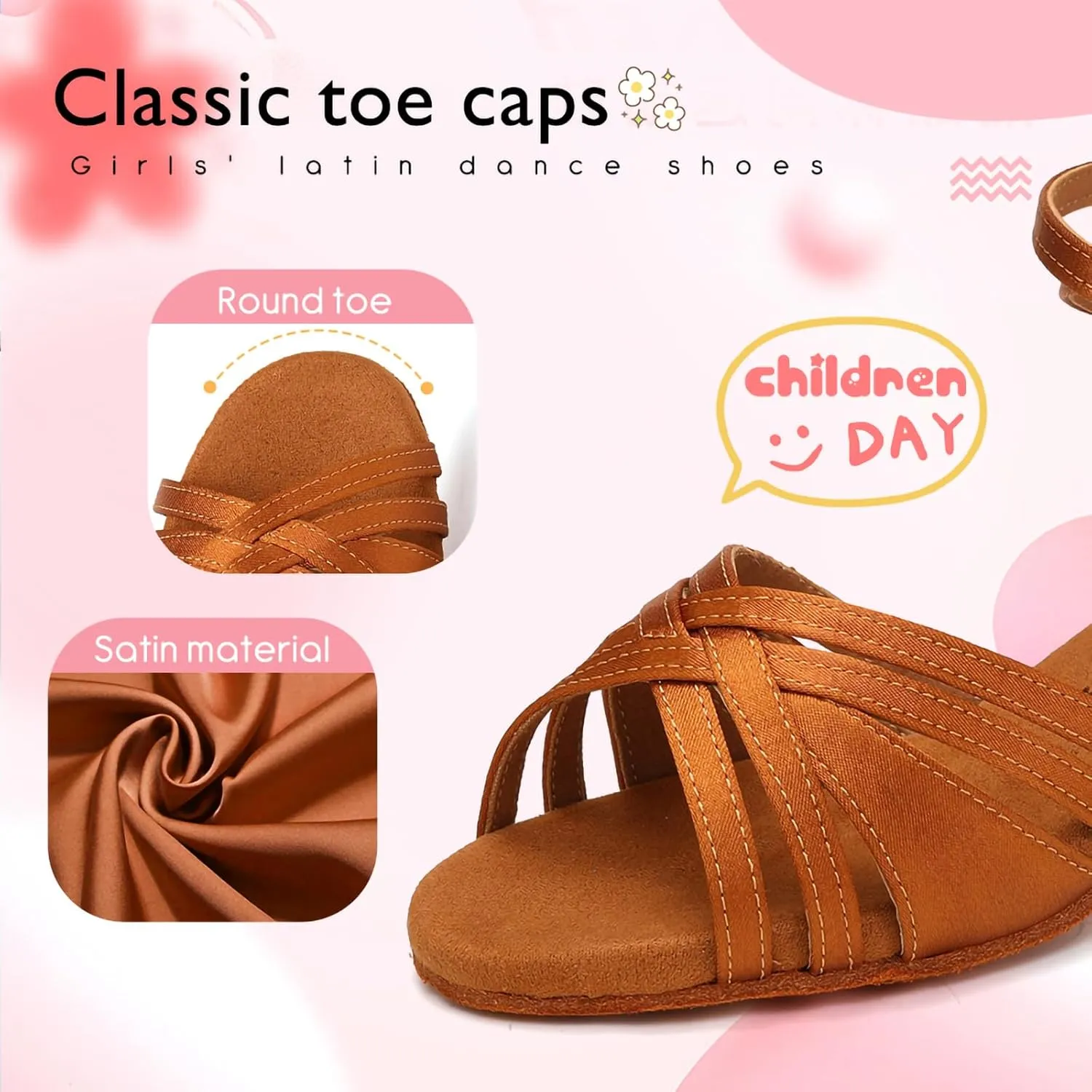 Girl's Latin Dance Shoes Low Heel Professional Performance Salsa Tango Ballroom Dancing Shoes,Model EM-930-XGG