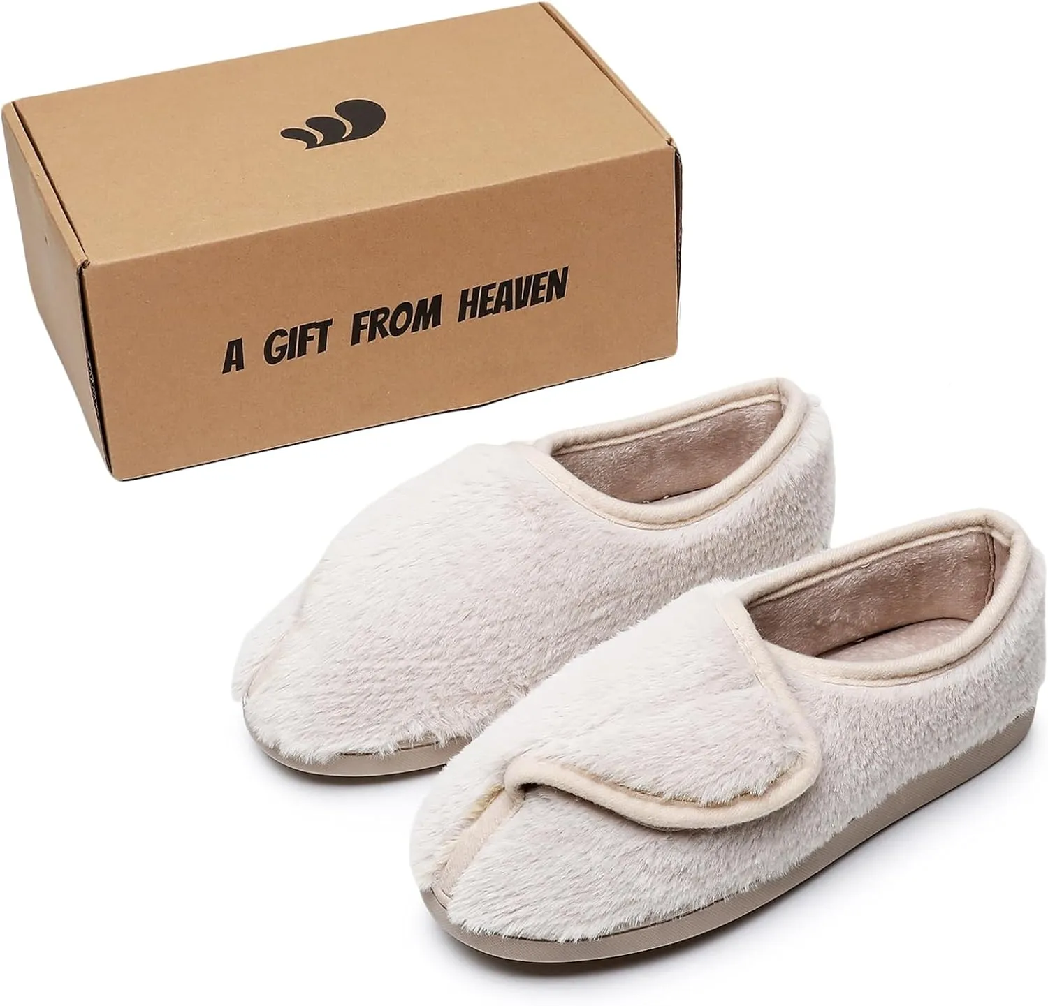 Git-up Women Soft wide Slippers Memory Foam Closed Toed Diabetic Arthritis Edema House Slippers