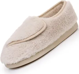 Git-up Women Soft wide Slippers Memory Foam Closed Toed Diabetic Arthritis Edema House Slippers