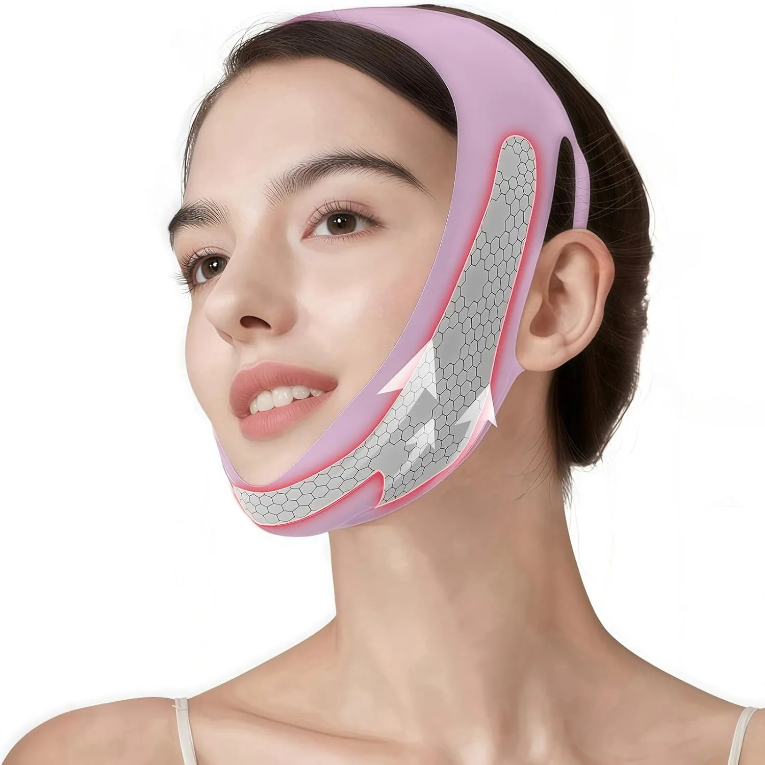 Graphene V-Line Mask, Chin Strap for Sleeping,Chin Strap for Women,Jaw Exerciser,lilac,M