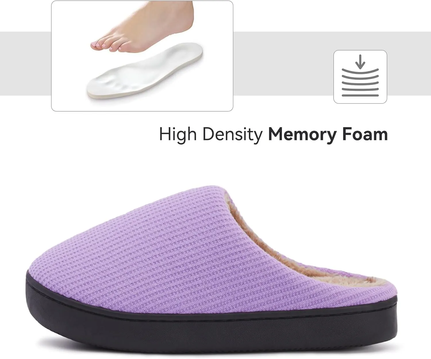 Hebreahav Womens Cozy Memory Foam Casual Warm Ladies Bedroom Hard Bottom Slippers Non Slip Indoor Outdoor