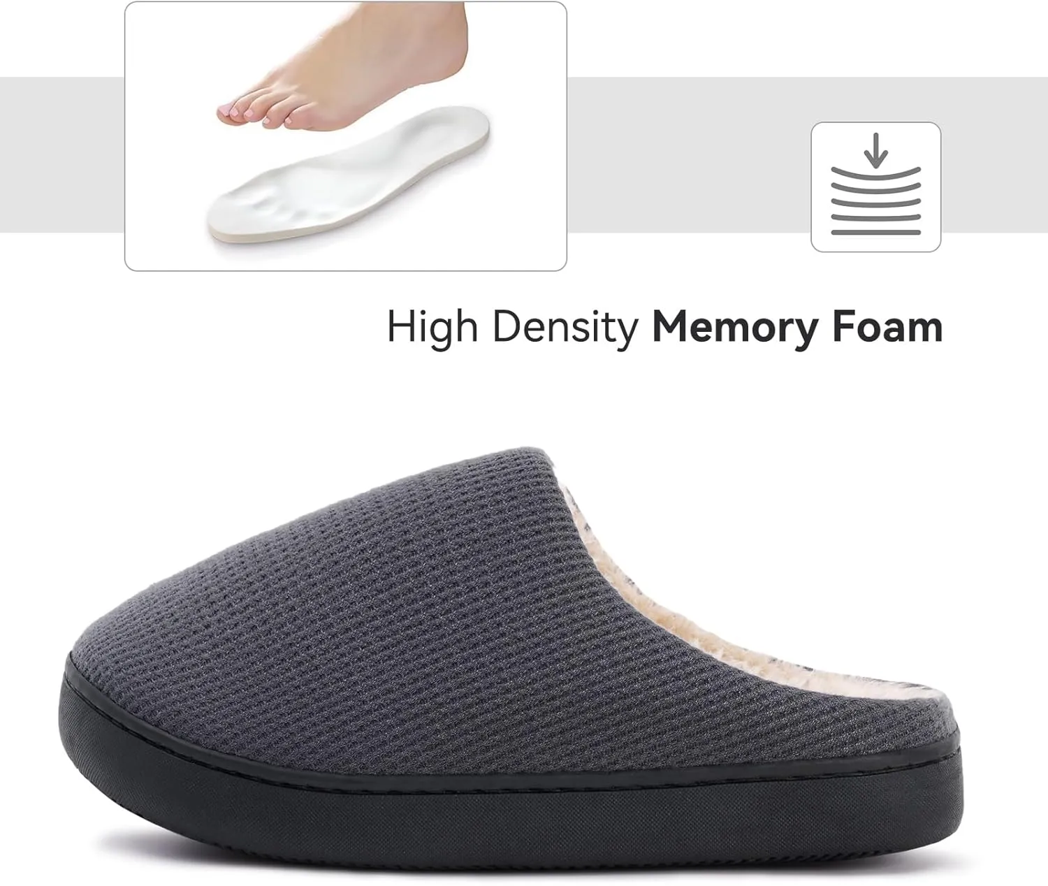 Hebreahav Womens Cozy Memory Foam Casual Warm Ladies Bedroom Hard Bottom Slippers Non Slip Indoor Outdoor
