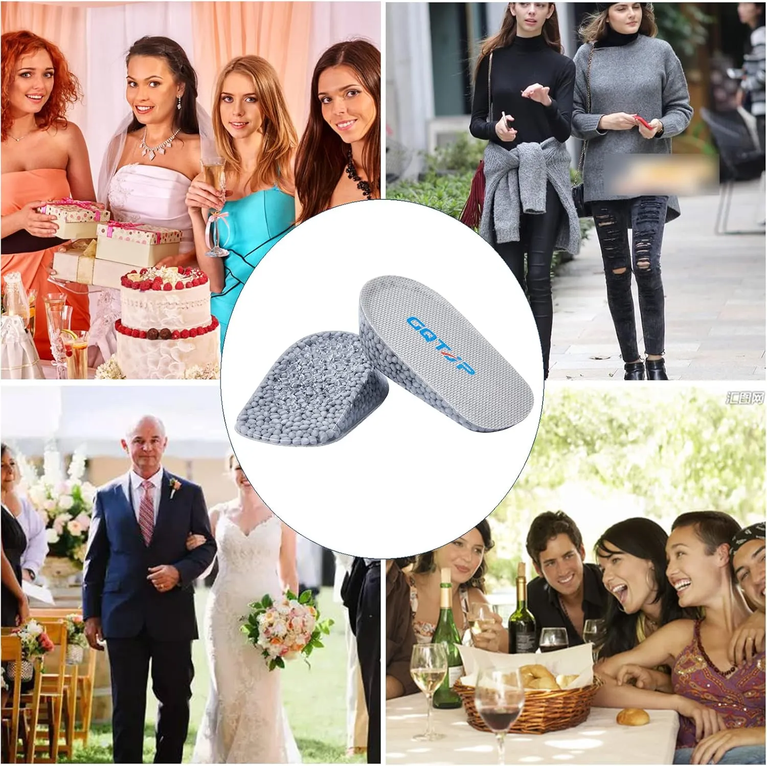 Height Increase Insoles - Heel Lifts for Shoes, Achilles Tendonitis, Leg Length Discrepancy, Heel Spurs, Plantar Fasciitis - Men's Shoe Inserts