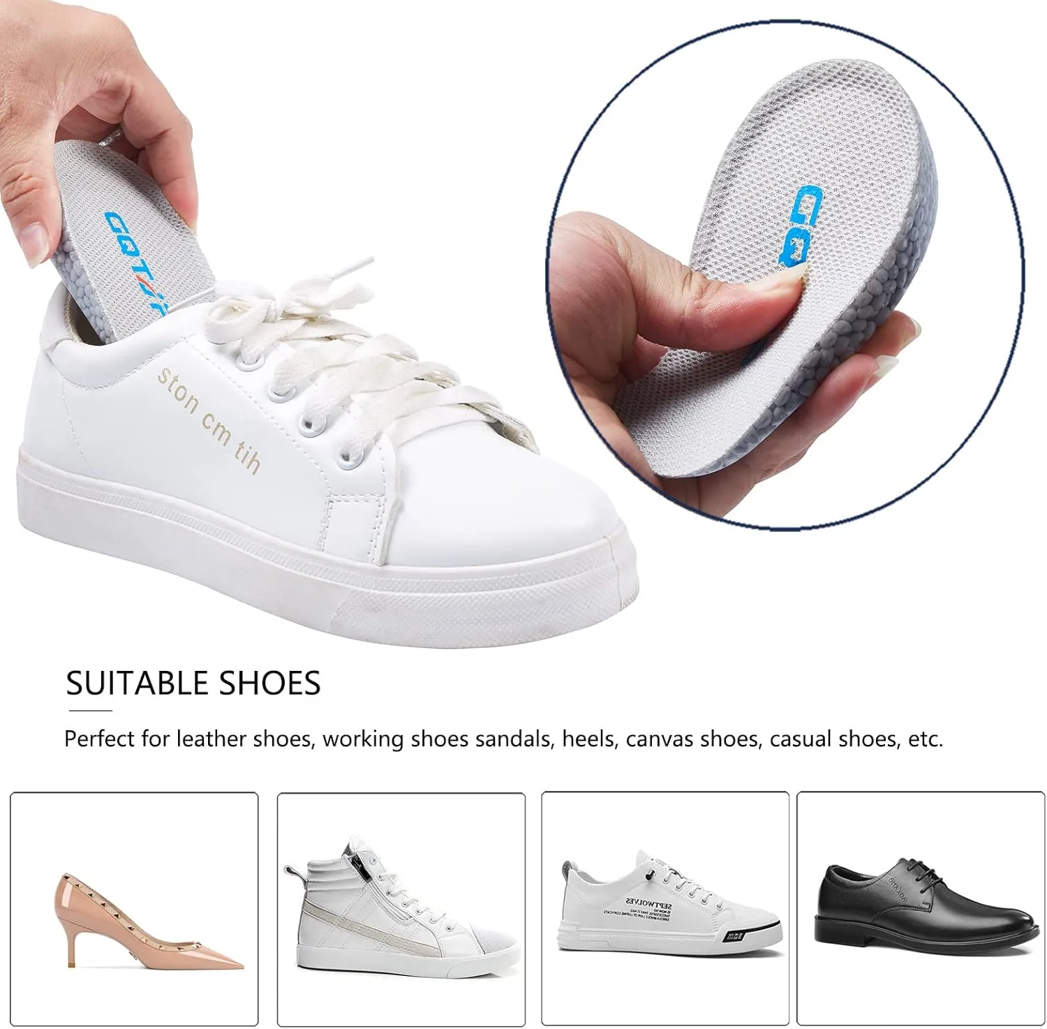 Height Increase Insoles - Heel Lifts for Shoes, Achilles Tendonitis, Leg Length Discrepancy, Heel Spurs, Plantar Fasciitis - Men's Shoe Inserts