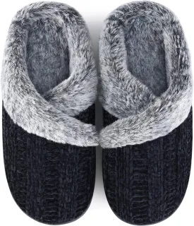 Homitem Fuzzy Slippers for Women Indoor and Outdoor Fluffy Bedroom House Shoes with Arch Support Memory Foam Winter Warm Ladeis Cute Comfy Cozy