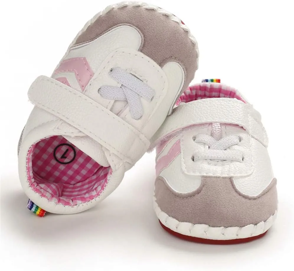 HsdsBebe Baby Boys Girls Pu Leather Hard Bottom Walking Sneakers Toddler Rubber Sole First Walkers Infant Cartoon Slippers Crib Shoes