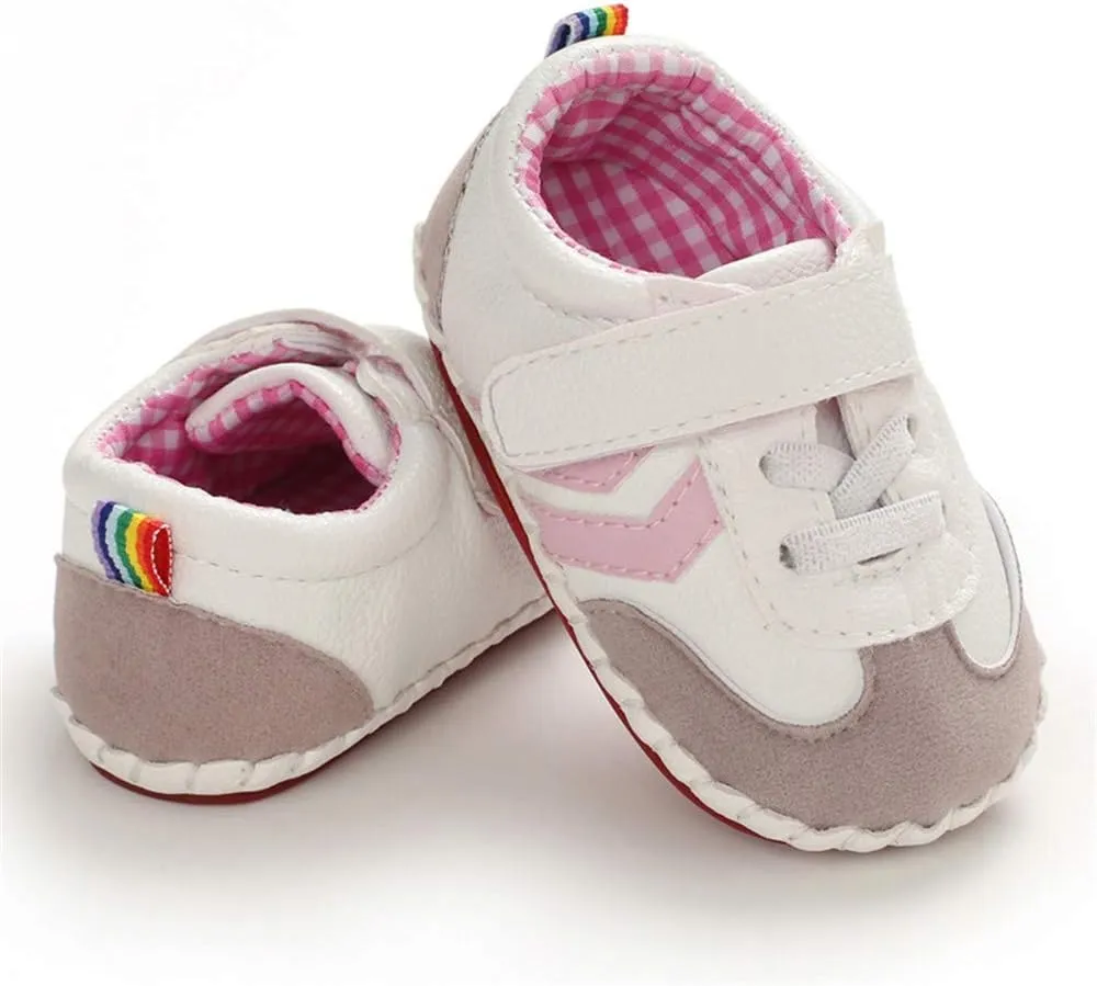 HsdsBebe Baby Boys Girls Pu Leather Hard Bottom Walking Sneakers Toddler Rubber Sole First Walkers Infant Cartoon Slippers Crib Shoes