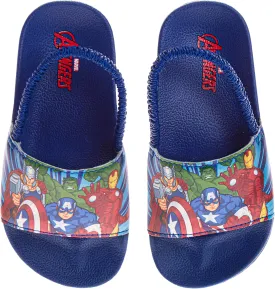 Josmo Boys Slide Open Toe Summer Sandals SlipOn Pool Slides Spiderman, Avengers, Sonic the Hedgehog (sizes: 5-10 toddler / 11-12 little kid)