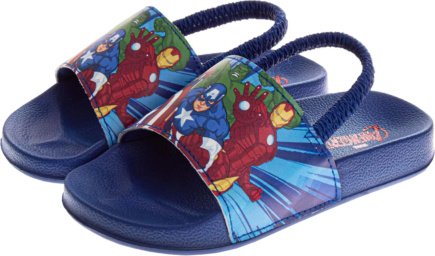 Josmo Boys Slide Open Toe Summer Sandals SlipOn Pool Slides Spiderman, Avengers, Sonic the Hedgehog (sizes: 5-10 toddler / 11-12 little kid)