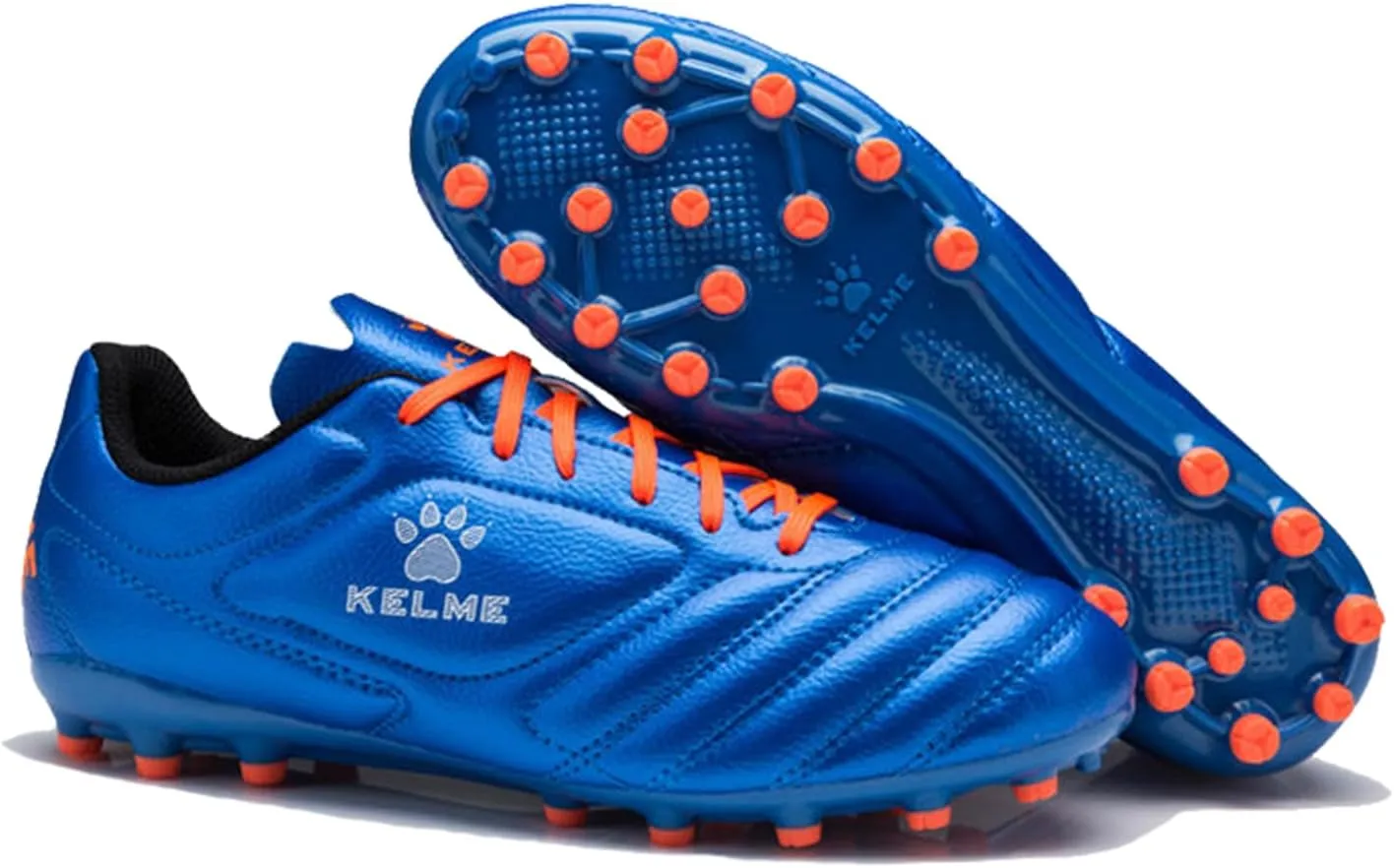 KELME K-Fighting Microfiber Leather Soccer Cleats, Firm/Artificial Ground Outdoor Shoes, for Men Women