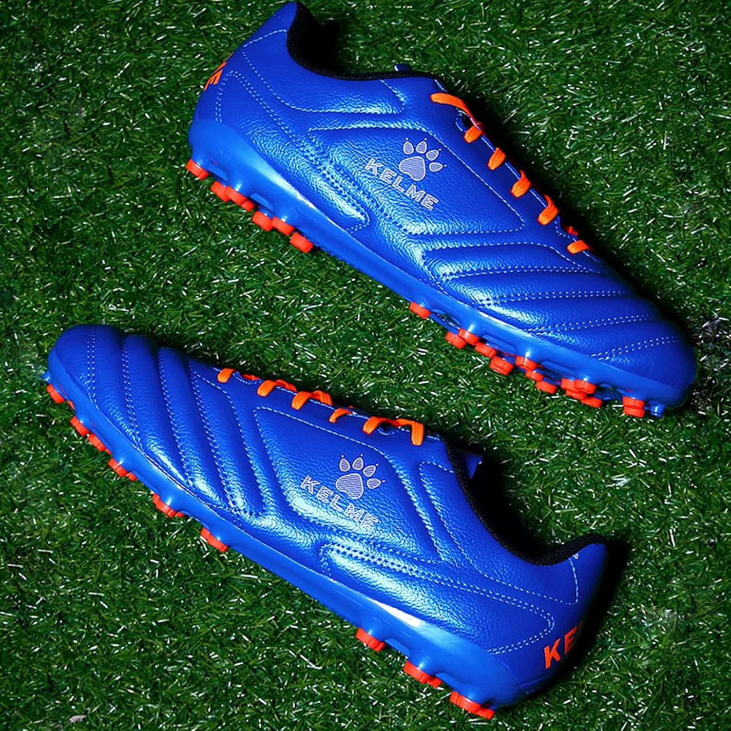 KELME K-Fighting Microfiber Leather Soccer Cleats, Firm/Artificial Ground Outdoor Shoes, for Men Women