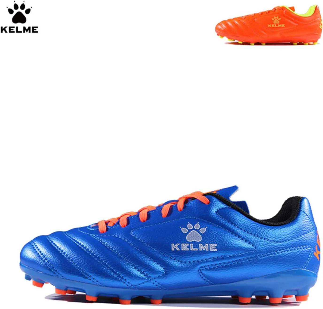 KELME K-Fighting Microfiber Leather Soccer Cleats, Firm/Artificial Ground Outdoor Shoes, for Men Women
