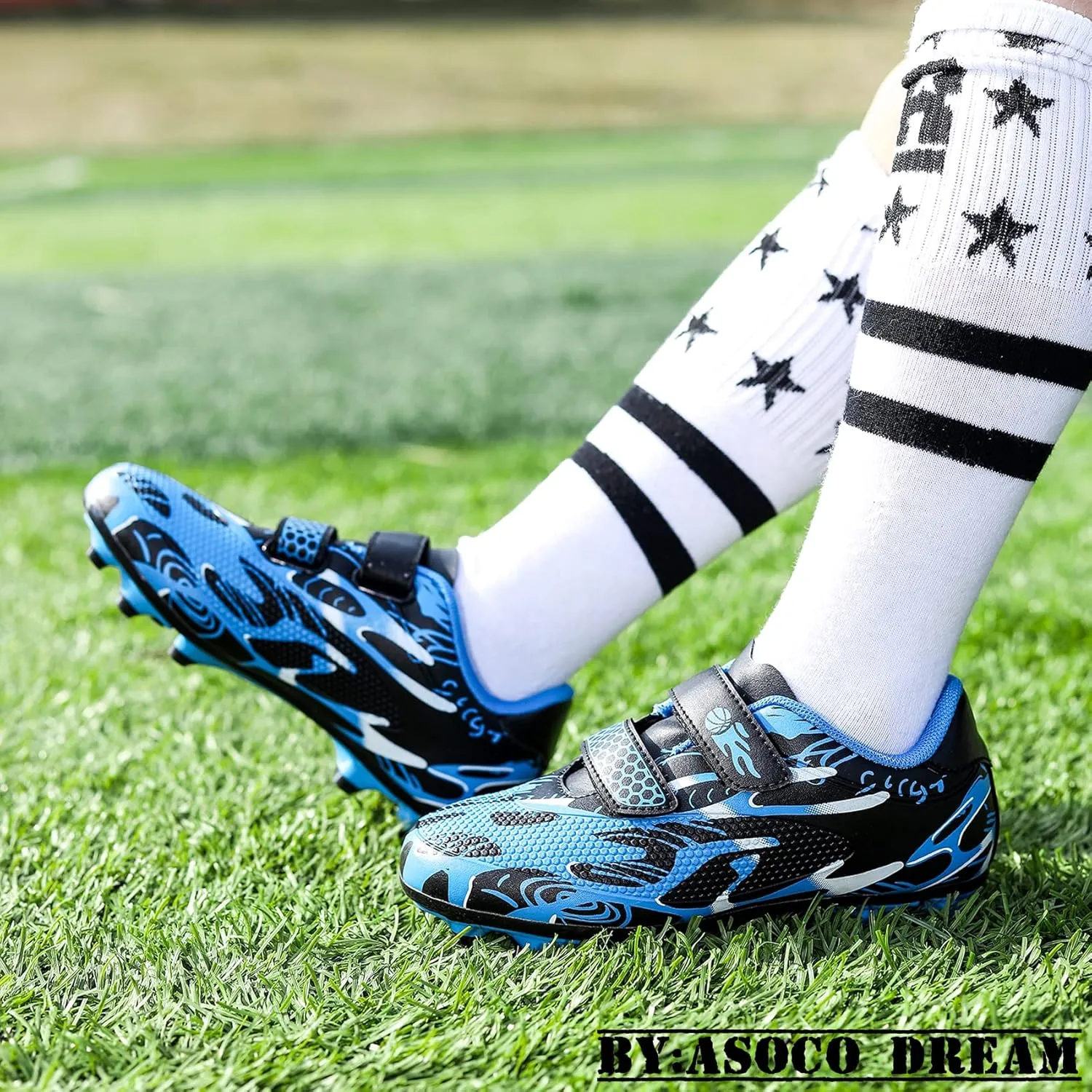 Kids Soccer Cleats Boys Girls Firm Ground Soccer Shoes Youth Professional Athletic Outdoor Football Cleats Shoes