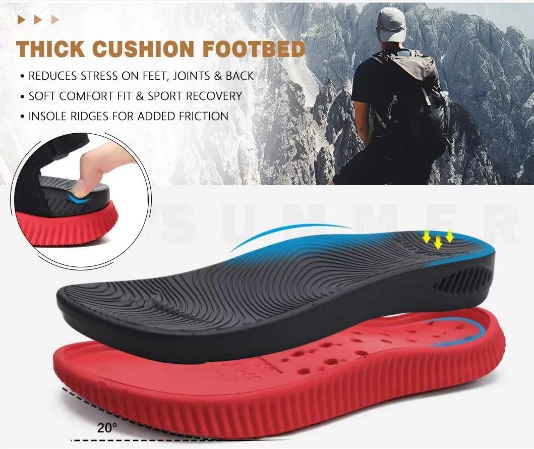 KuaiLu Mens Hiking Sandals With Arch Support Sport Recovery Athletic Walking Sandals For Man Outdoor Summer Casual Thick Cushion Beach Water Fisherman Sandal Size 7-15