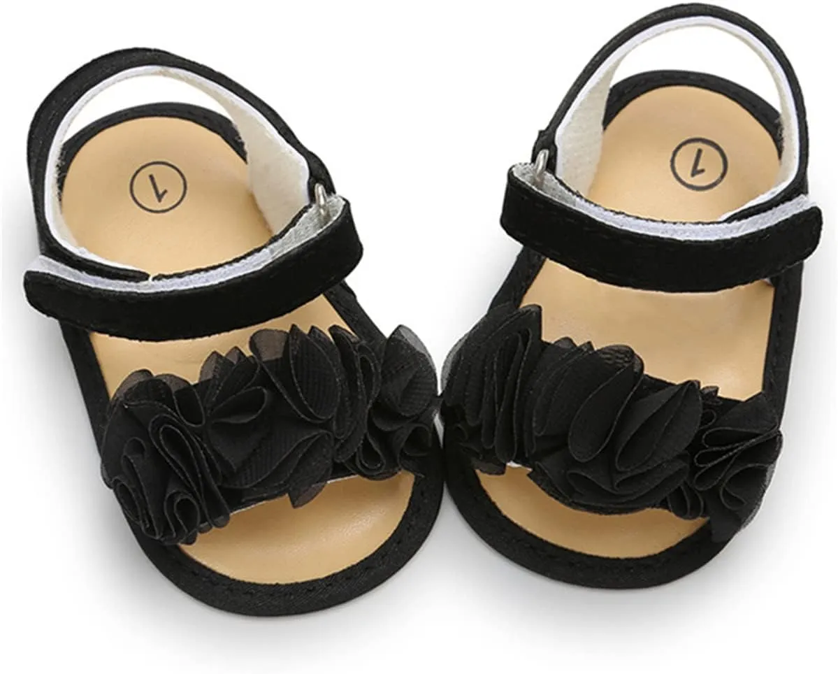 LAFEGEN Infant Baby Girls Summer Sandals Newborn Toddler First Walker Crib Dress Shoes