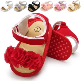 LAFEGEN Infant Baby Girls Summer Sandals Newborn Toddler First Walker Crib Dress Shoes