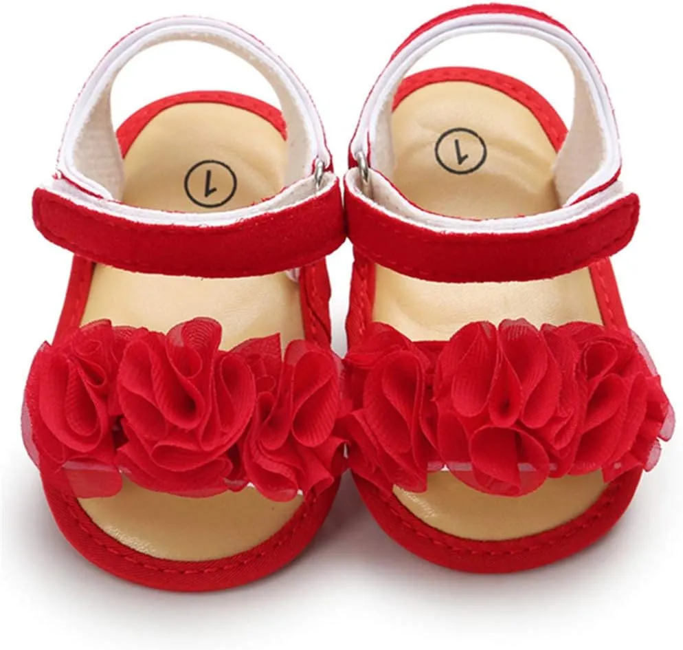 LAFEGEN Infant Baby Girls Summer Sandals Newborn Toddler First Walker Crib Dress Shoes