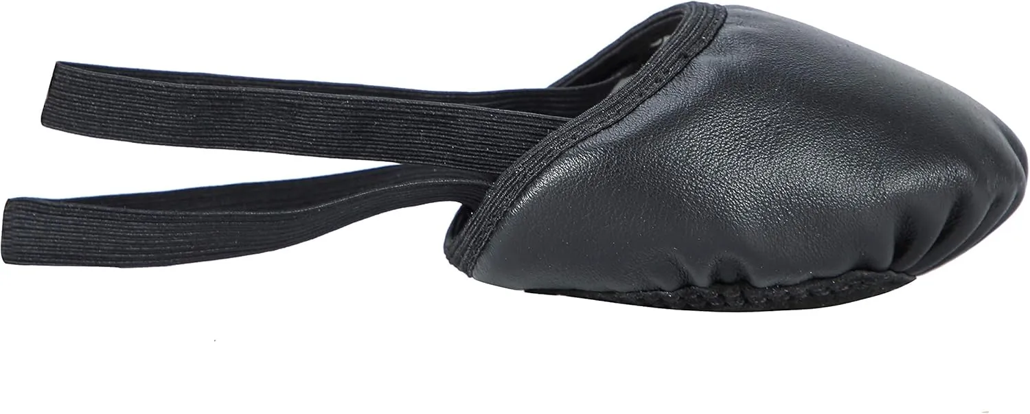 Linodes Leather Pirouette Half Sole Jazz Ballet Dance Shoe Turning Shoes for Women and Girls