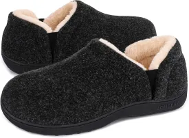 LongBay Men's Slippers Warm Bedroom House Shoes Slip-On Memory Foam Winter House Slippers for Indoor Outdoor